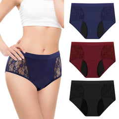 TUXIYA 3-pack underwear front view showing discreet leak protection for daily wear