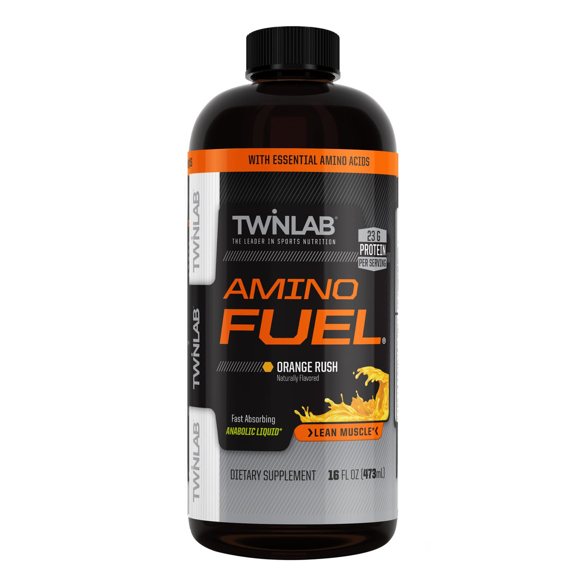 Twinlab Amino Fuel Orange Rush bottle highlights pre-workout energy option