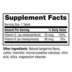 Twinlab D3 K2 Dots tablets close-up showing daily dosage and use.