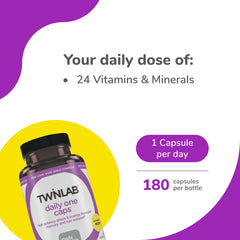 Capsules from Twinlab Daily One Caps Without Iron ready for daily use