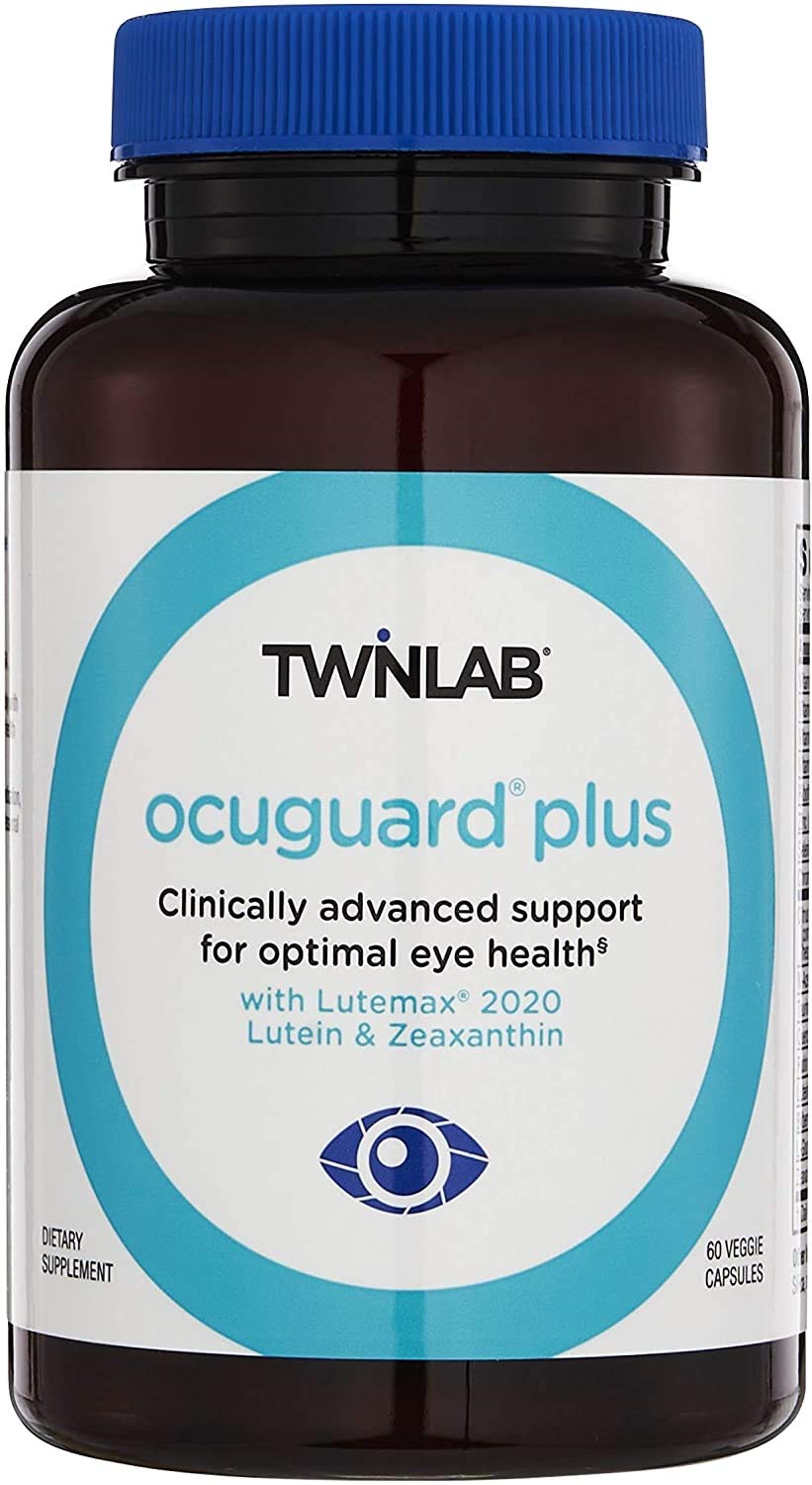 Twinlab Ocuguard Plus bottle front highlighting antioxidant eye support for daily use