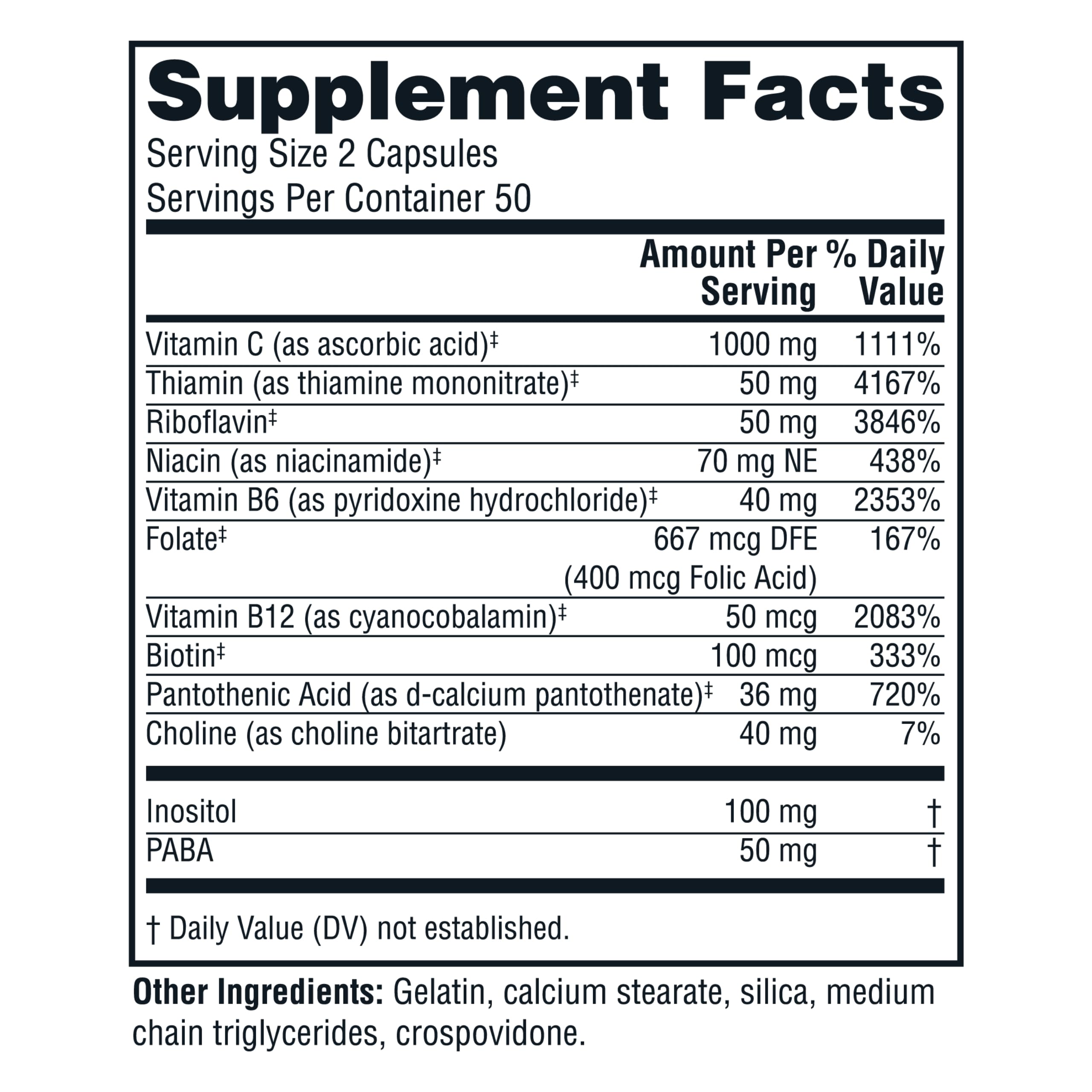 Twinlab Stress B-Complex capsules close-up for convenient daily use