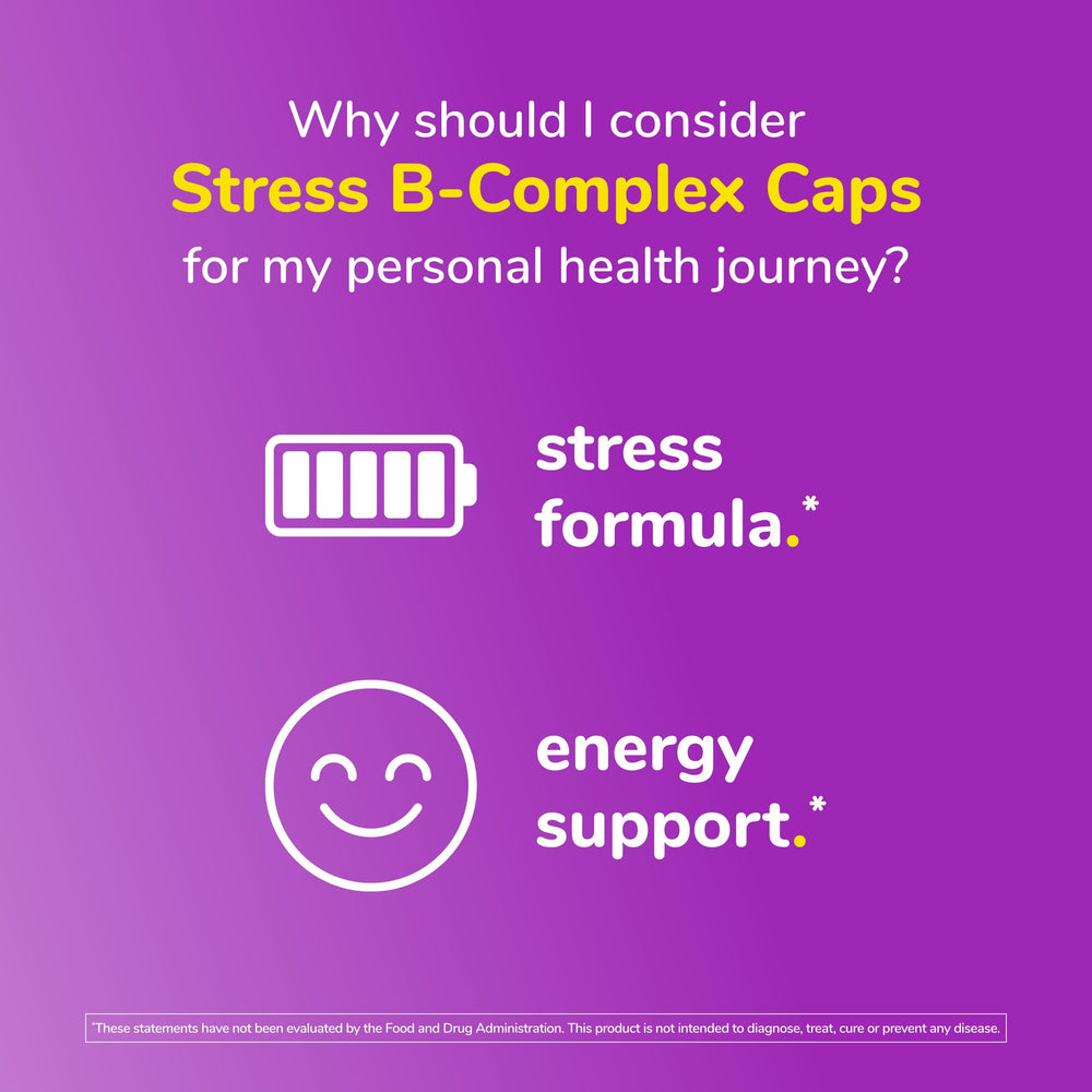 Ingredients panel of Twinlab Stress B-Complex highlighting B vitamins and vitamin C.