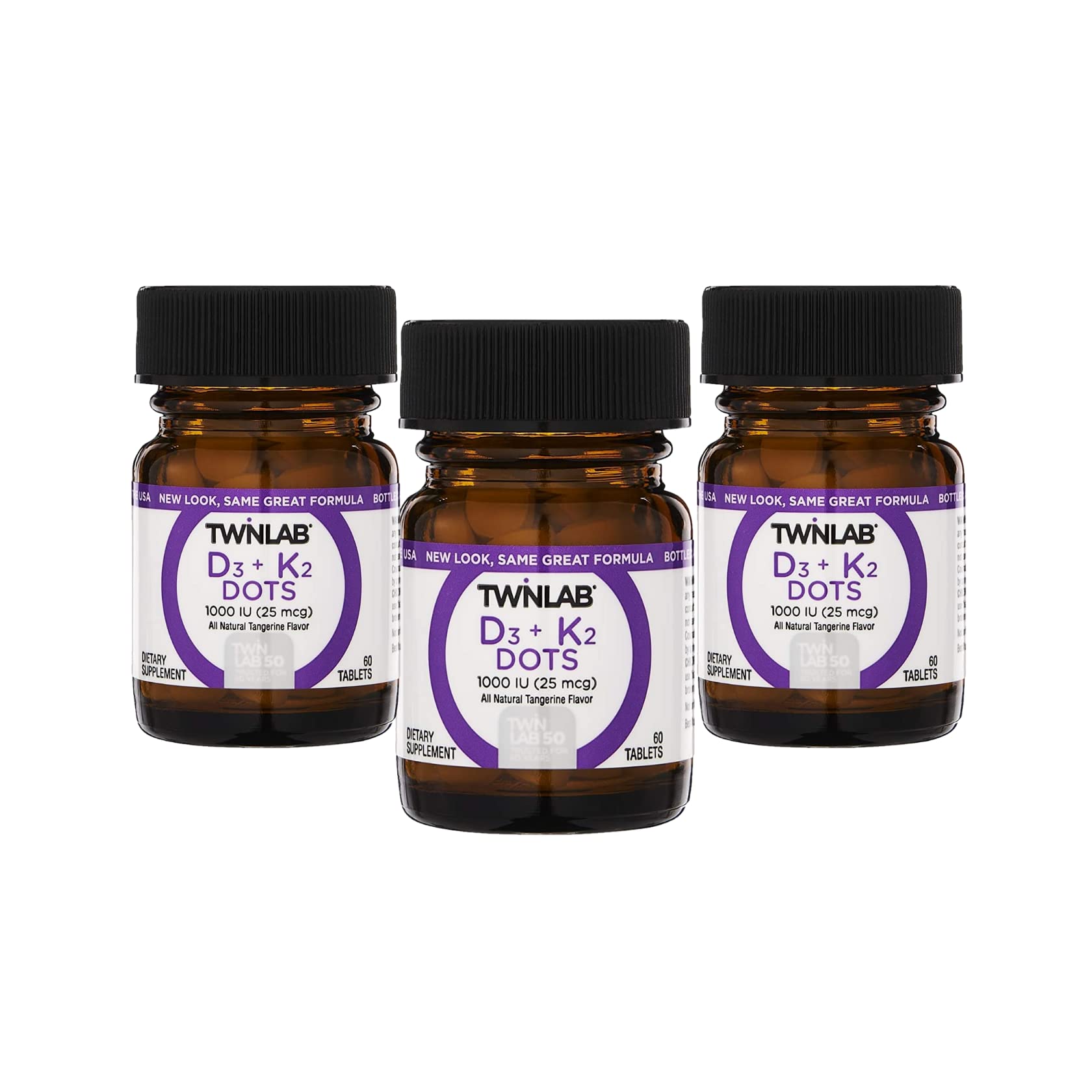 Twinlab Vit D3 1000 & K2 Dots bottle for easy daily supplementation