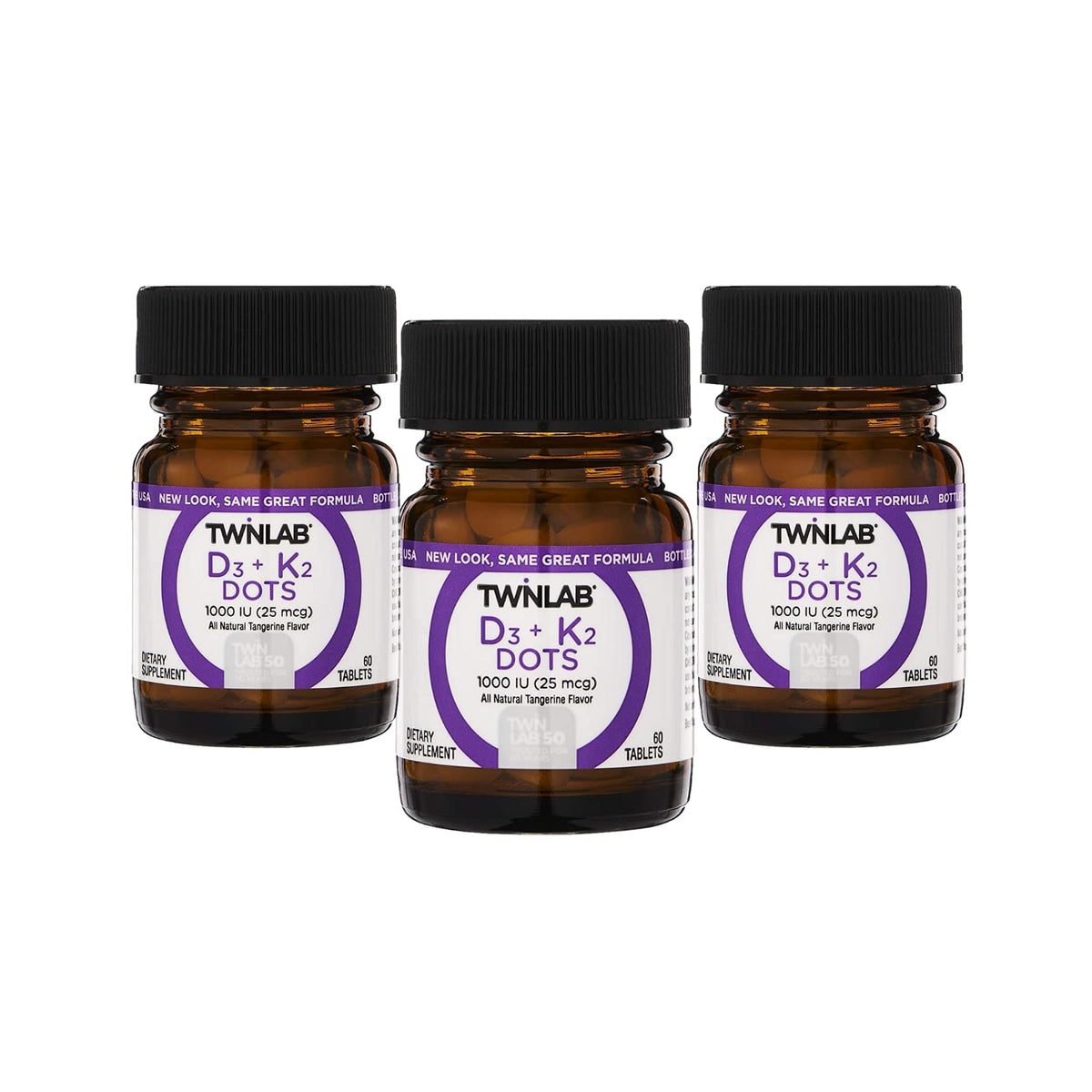 Twinlab Vit D3 1000 & K2 Dots bottle for easy daily supplementation