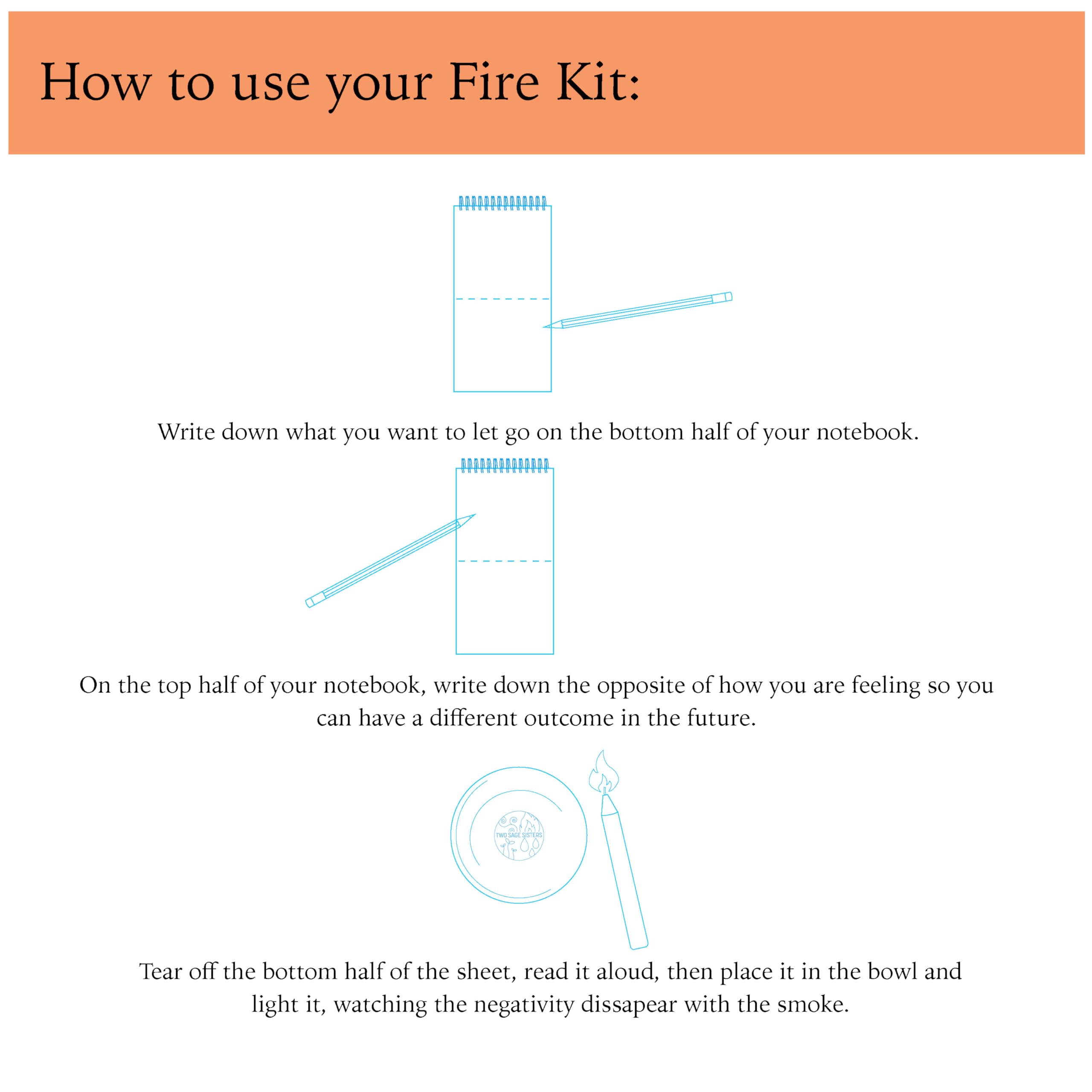 Two Sage Sisters Fire Kit grounding notebook for affirmations and resilience