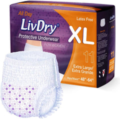 TYE LivDry XL overnight absorbency core provides strong night protection.
