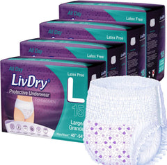 TYE Medical LivDry L overnight diapers for women provide comfortable all-night protection