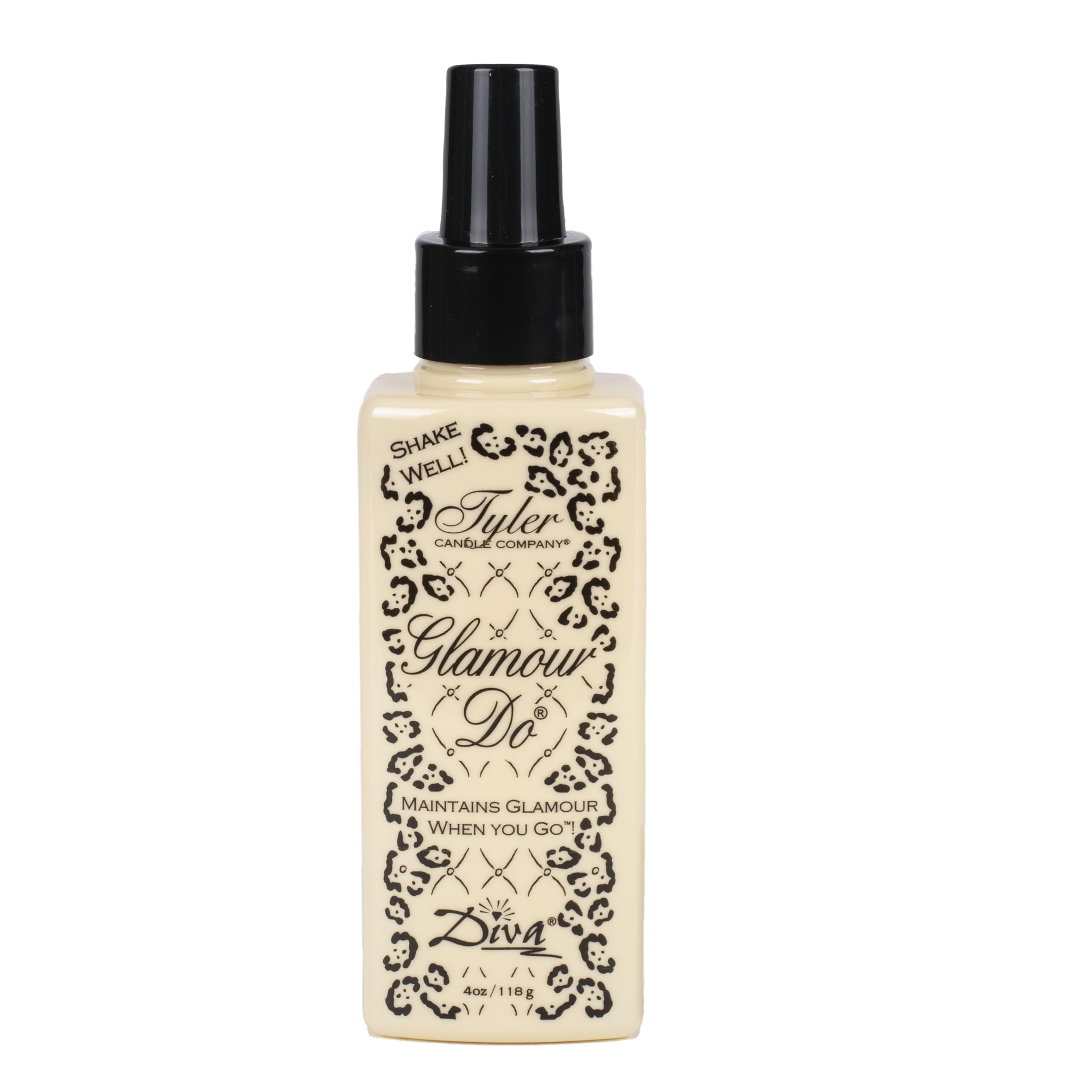 TYLER Diva Glamour Do bathroom spray bottle for on-the-go freshness.