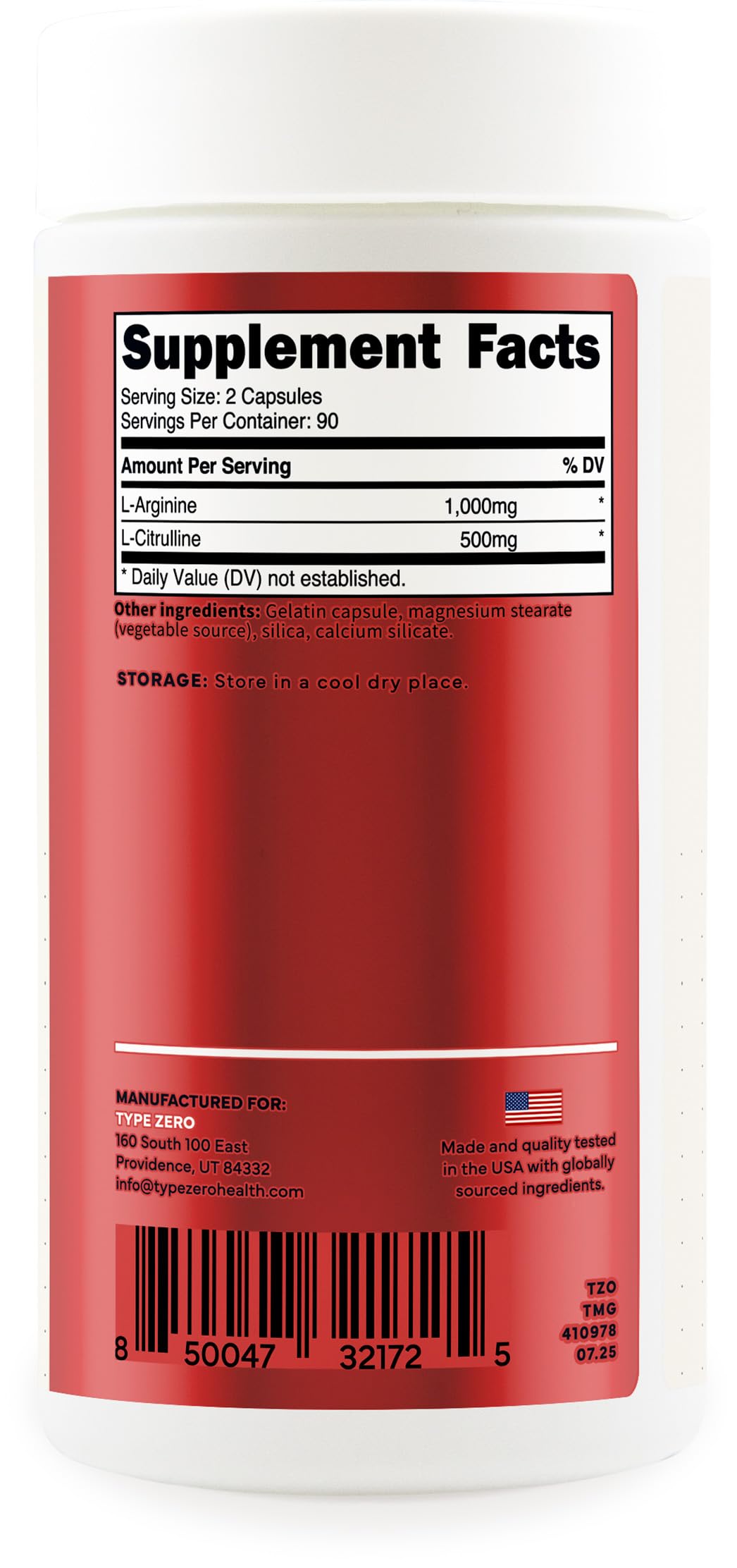 Type Zero bottle on a store shelf underscoring quality and certification.