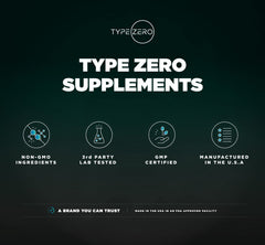 Type Zero phosphatidylserine 3X Strength capsules: convenient daily brain support.