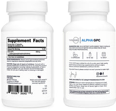 Type Zero Alpha GPC capsules closeup highlighting 90 capsules per bottle for easy daily use