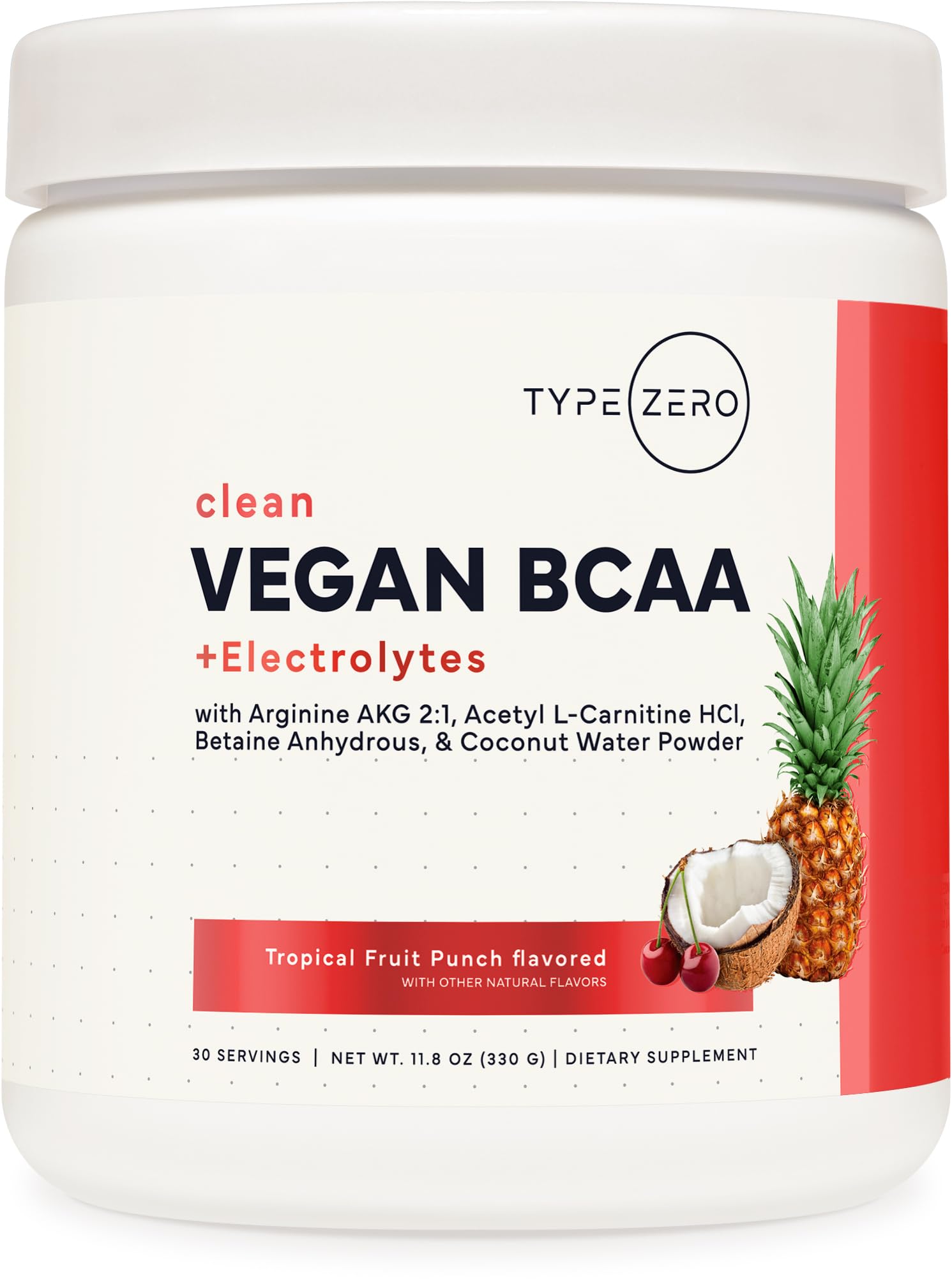 Type Zero Ultra Clean BCAA Tropical Fruit Punch bottle ready for post-workout refresh