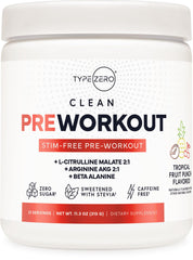 Type Zero Ultra Clean Stim Free Pump Fruit Punch bottle front for clean energy support