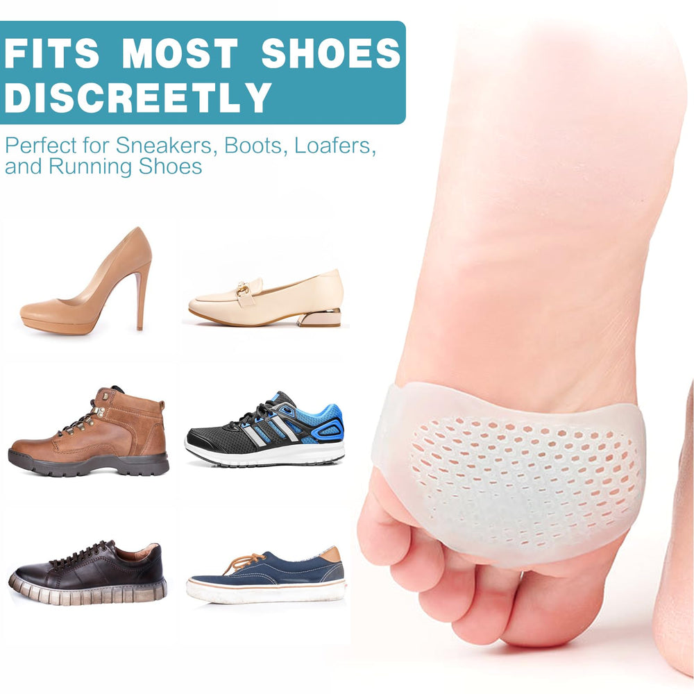 TYTDOUTER non-slip metatarsal pad stays in place during activity.