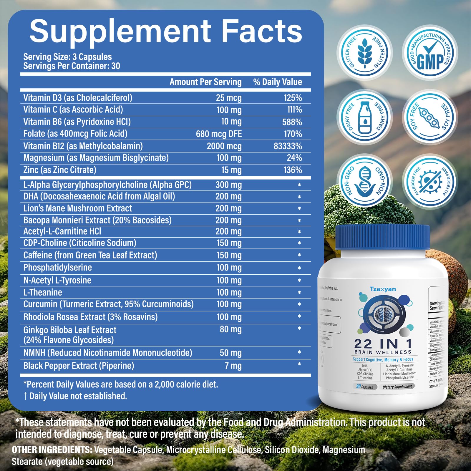 TZAXYAN NMNH with L-Theanine and caffeine for balanced focus