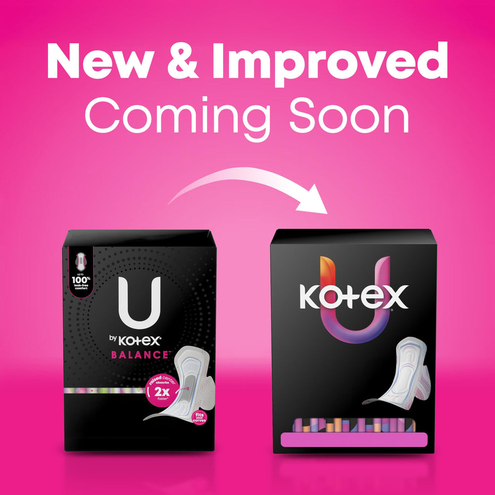 U by Kotex Balance: centro elevado que absorbe rápido para mayor protección.