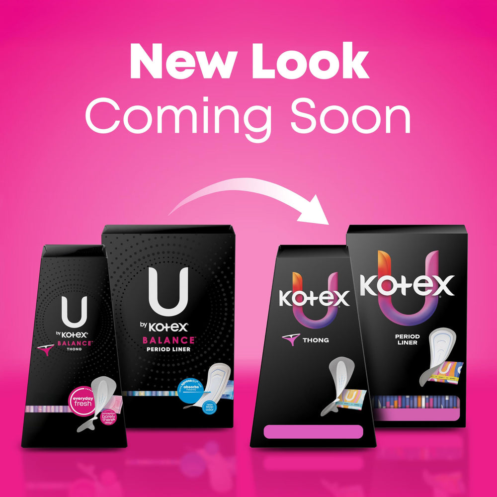 U by Kotex Balance daily liners with soft cover for comfortable skin contact