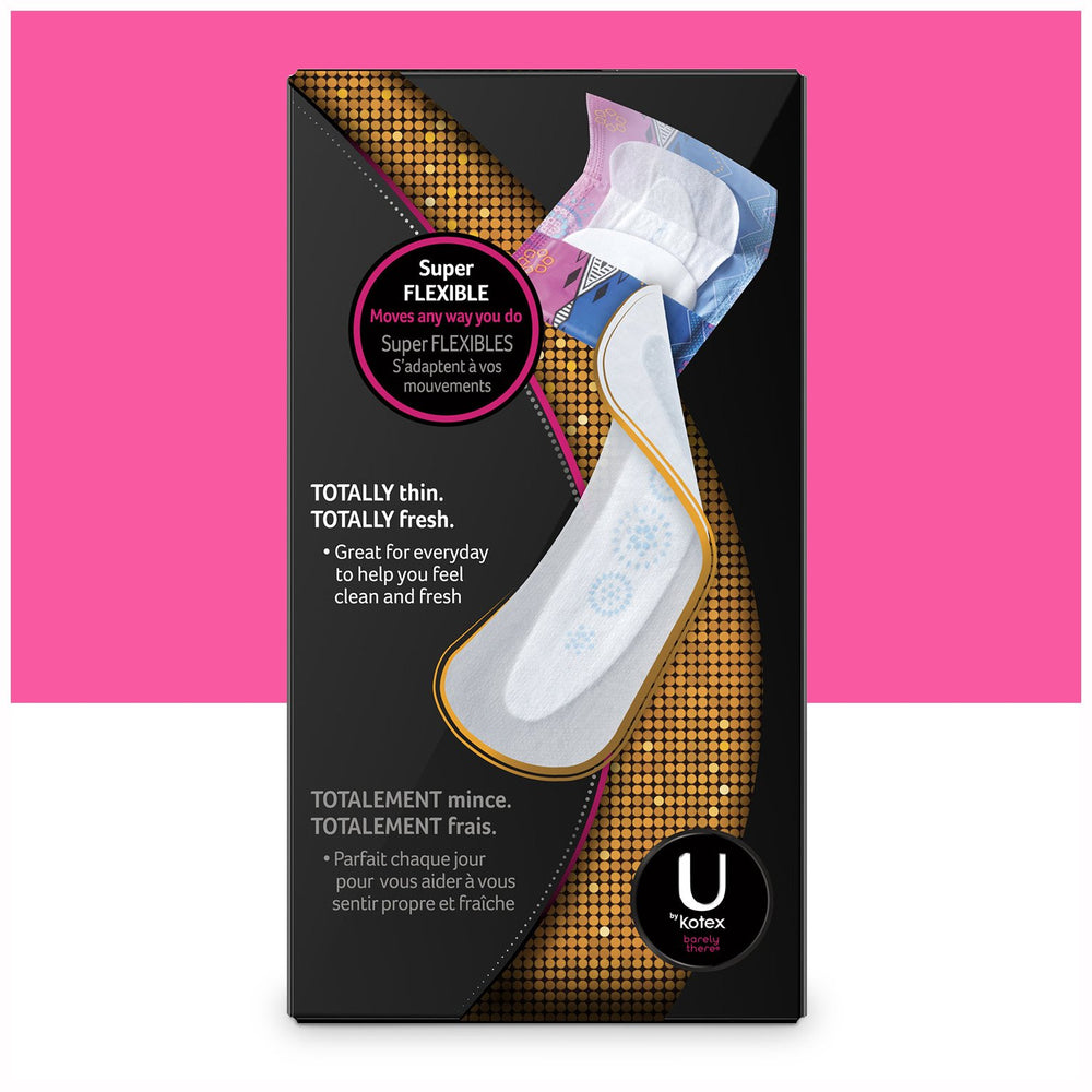 Fragrance-free U by Kotex Barely There liner for sensitive days