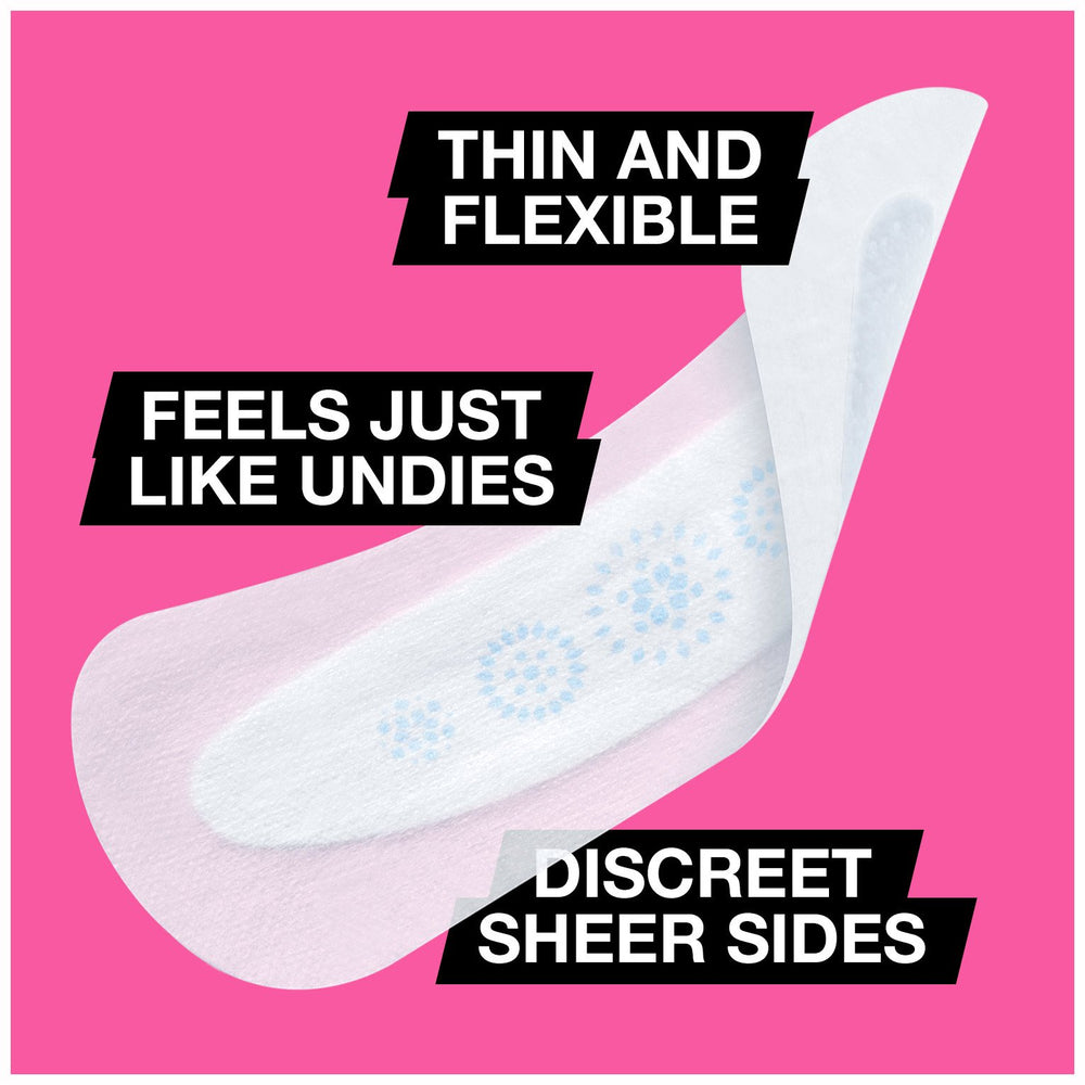 Individually wrapped U by Kotex Barely There liners for on-the-go use
