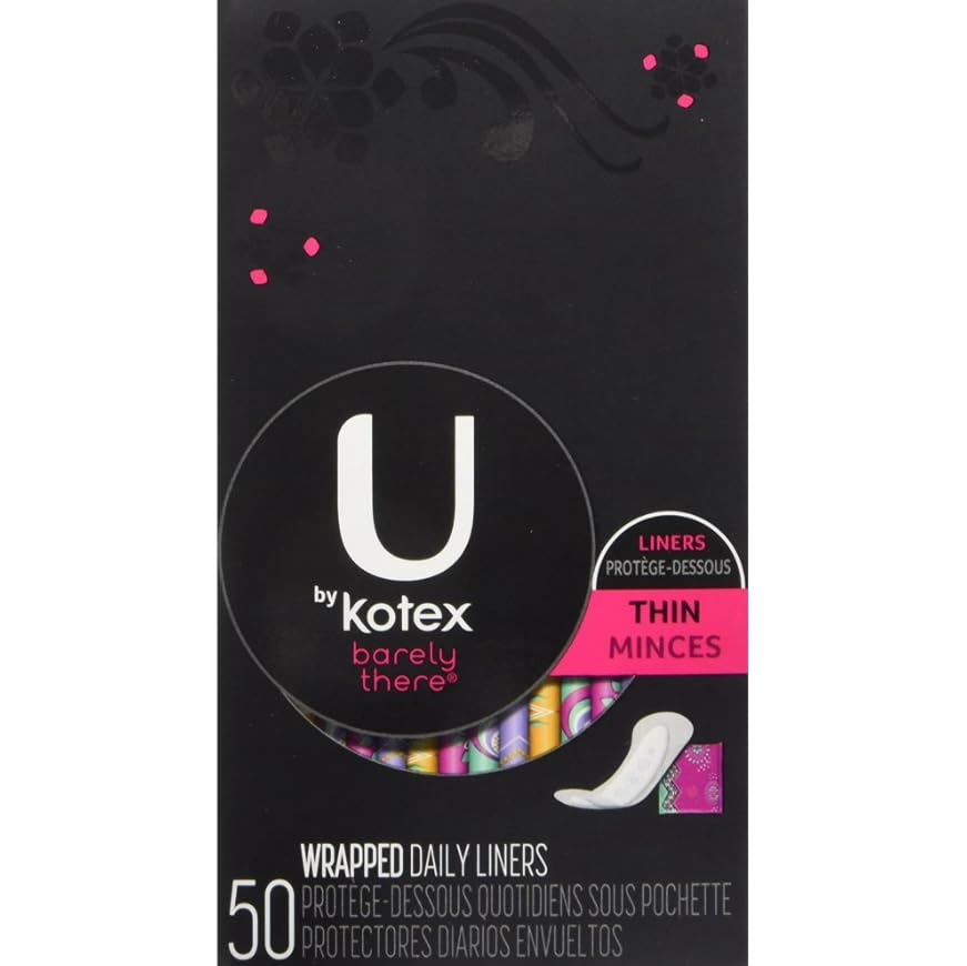 Flat layout of U by Kotex Barely There Thin Liners showing easy application.