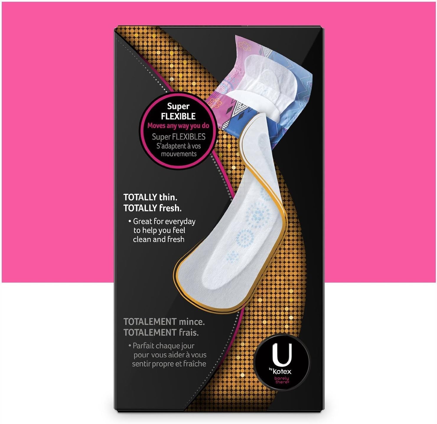On-the-go pack of U by Kotex Barely There Thin Liners ready for daily routine.