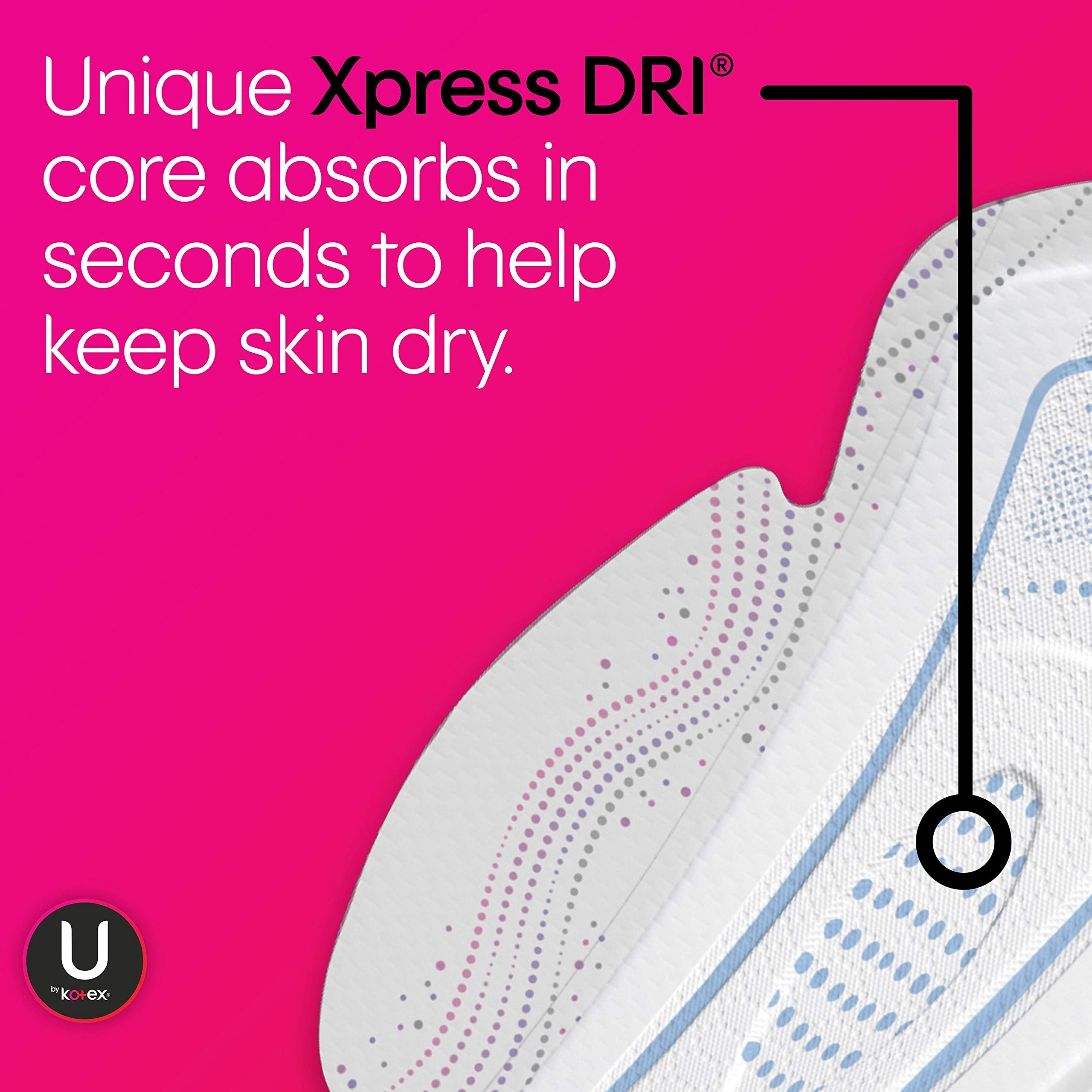 U by Kotex unscented pads are individually wrapped