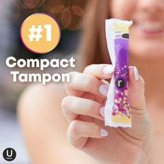 U by Kotex Click tampón compacto envuelto individualmente, higiene en cada uso.