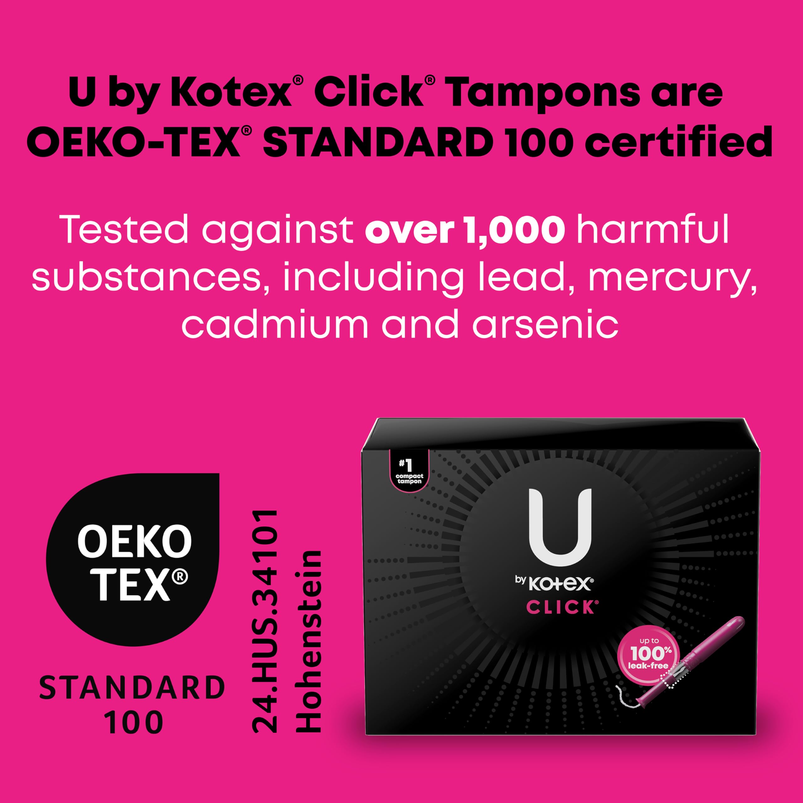 Super Plus absorbency U by Kotex Click tampon for heavy days