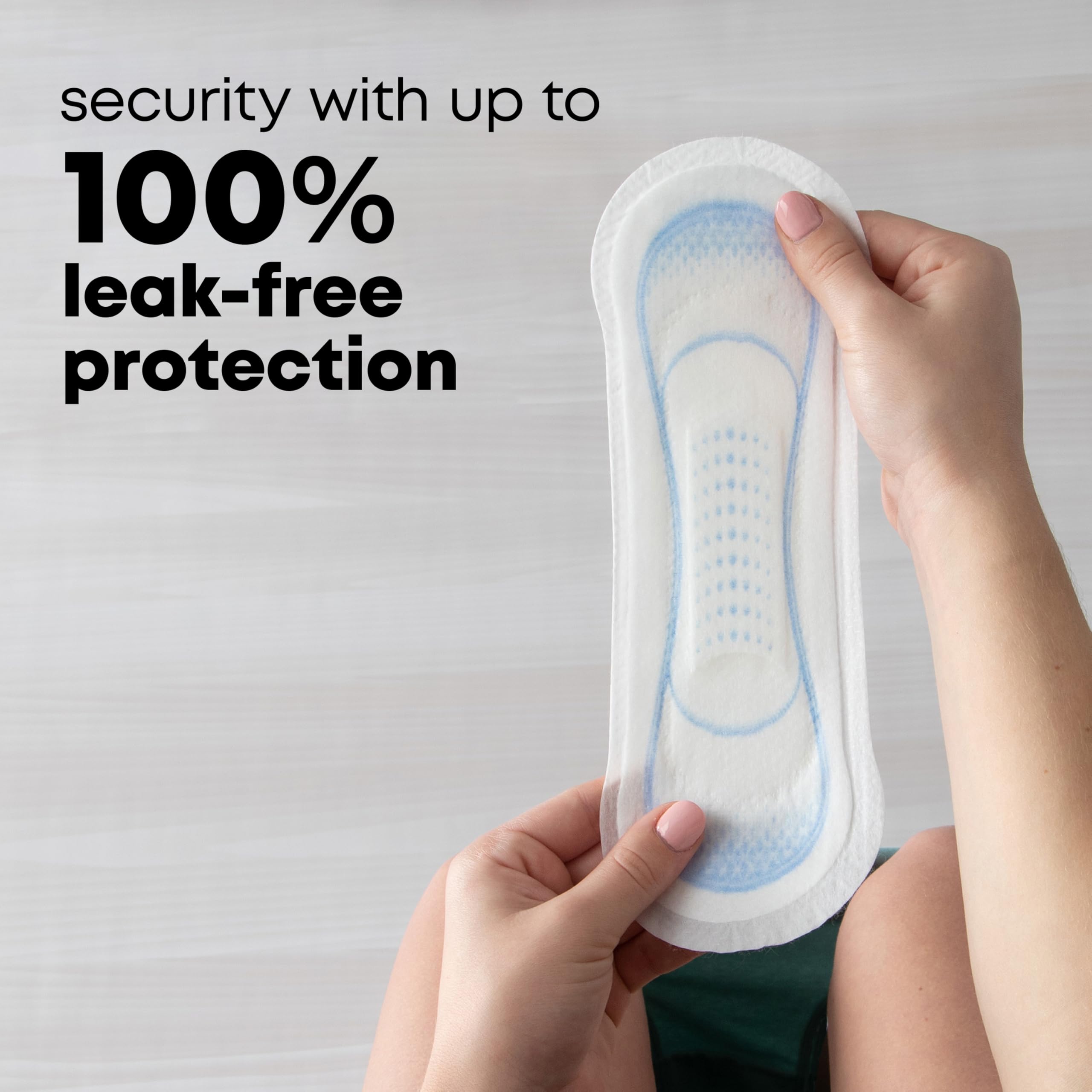 Dermatologist-tested label on U by Kotex pads signaling gentle skin suitability