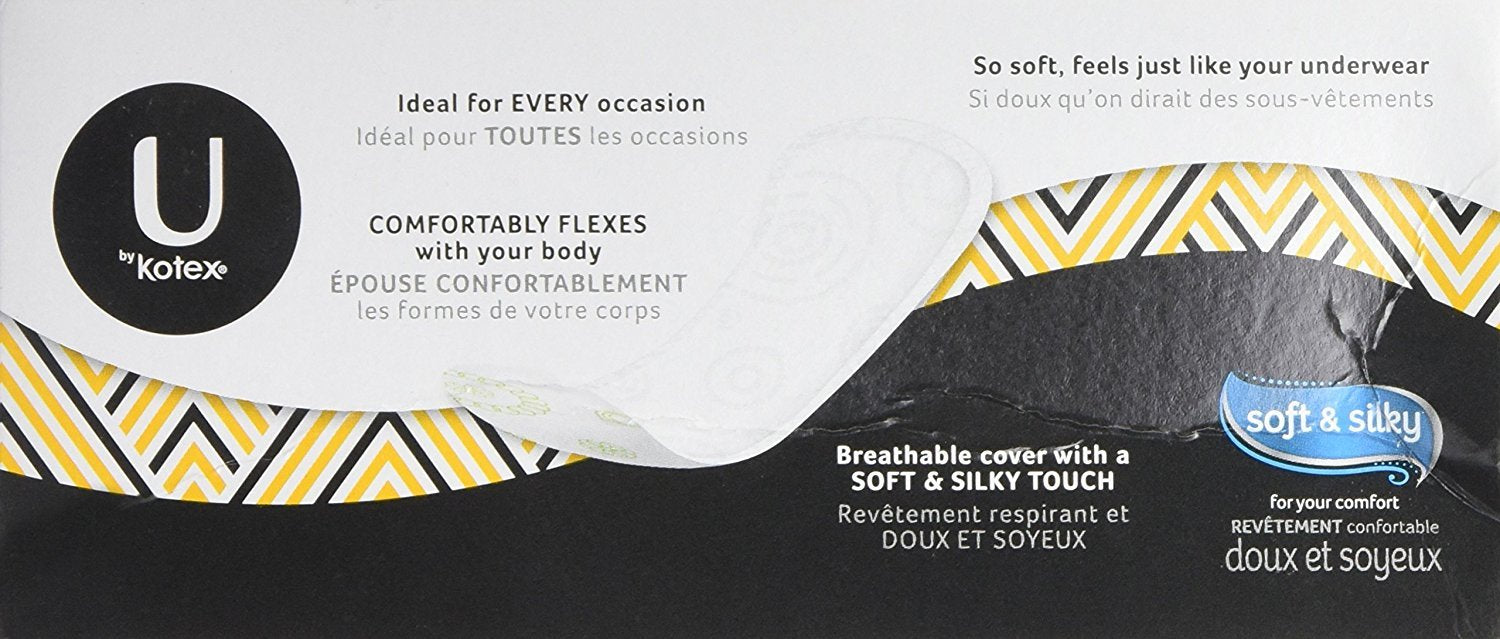U by Kotex Light Days liner soft-core closeup highlights breathable, aloe-infused comfort for daily freshness