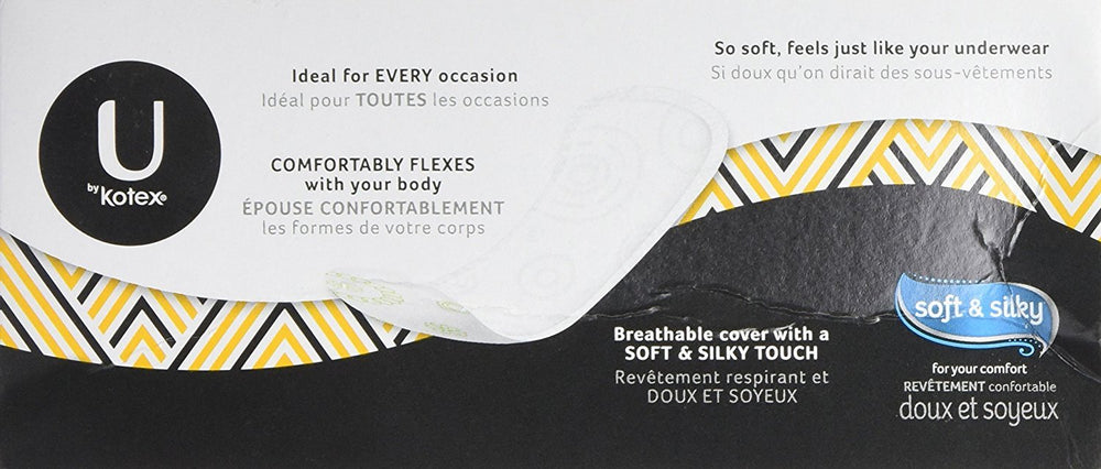 U by Kotex Light Days liner soft-core closeup highlights breathable, aloe-infused comfort for daily freshness