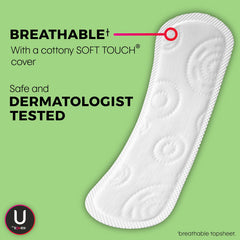 U by Kotex Lightdays hypoallergenic liner softly suited for daily wear