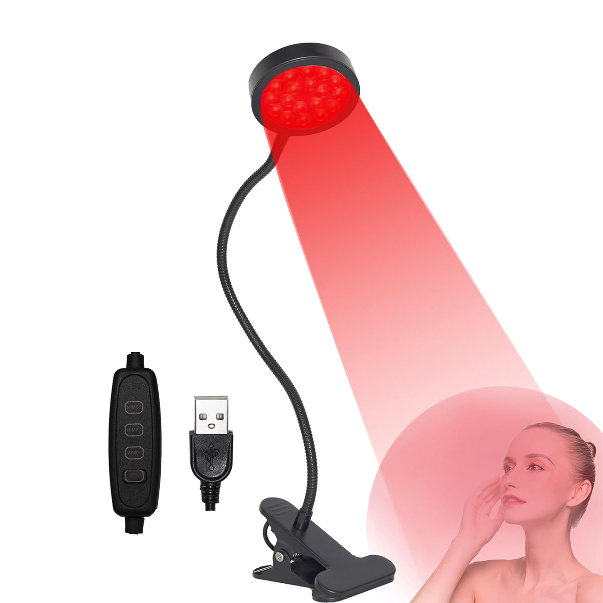 U4GLORY red light therapy panel front view for facial treatment at home.