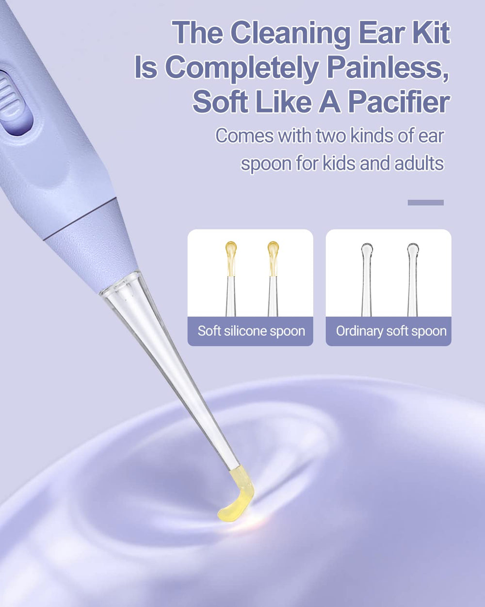 UANRNA rechargeable ear cleaner with long standby for easy use.