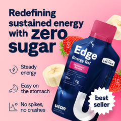 UCAN Edge 2oz packets ready for on-the-go training fueling.