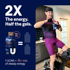 UCAN Edge mocha gel shot in action during a run