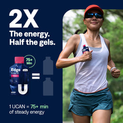 UCAN Edge open packet shows quick fueling mid-workout.