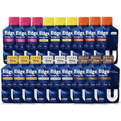 UCAN Edge energy gel shot variety pack front view for sustained endurance fueling