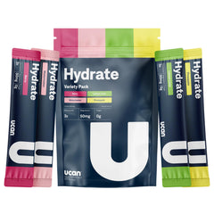 UCAN Hydrate berry flavor stickpack offering sugar-free hydration for workouts