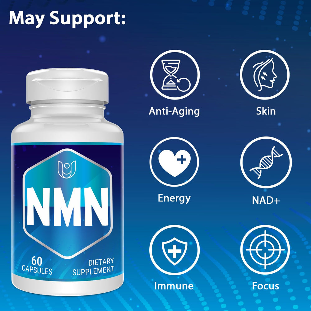 Closeup of Ucessuyy NMN 500mg capsules highlighting smooth texture for easy swallowing.