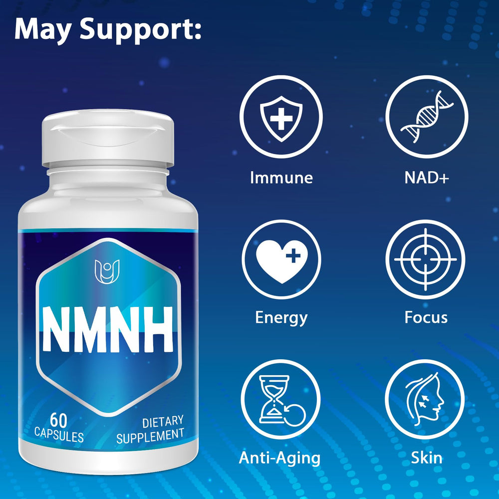Ucessuyy NMNH capsule cap highlights 500 mg per serving.