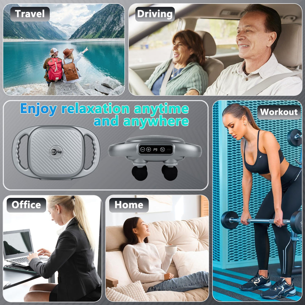 UFFAE battery lasts up to two hours for extended massage sessions.