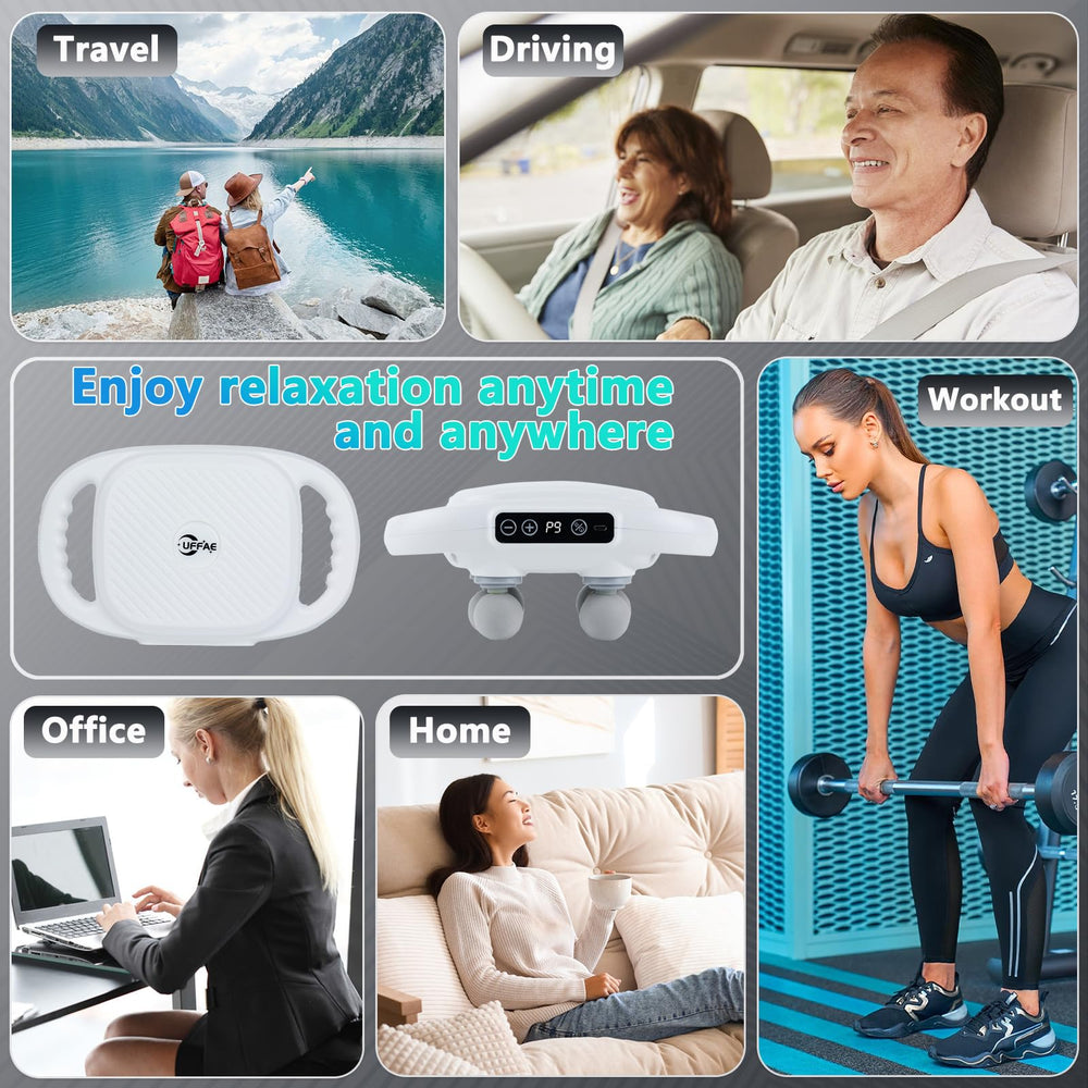 UFFAE full-body massage in action relieves legs, back, and shoulders.