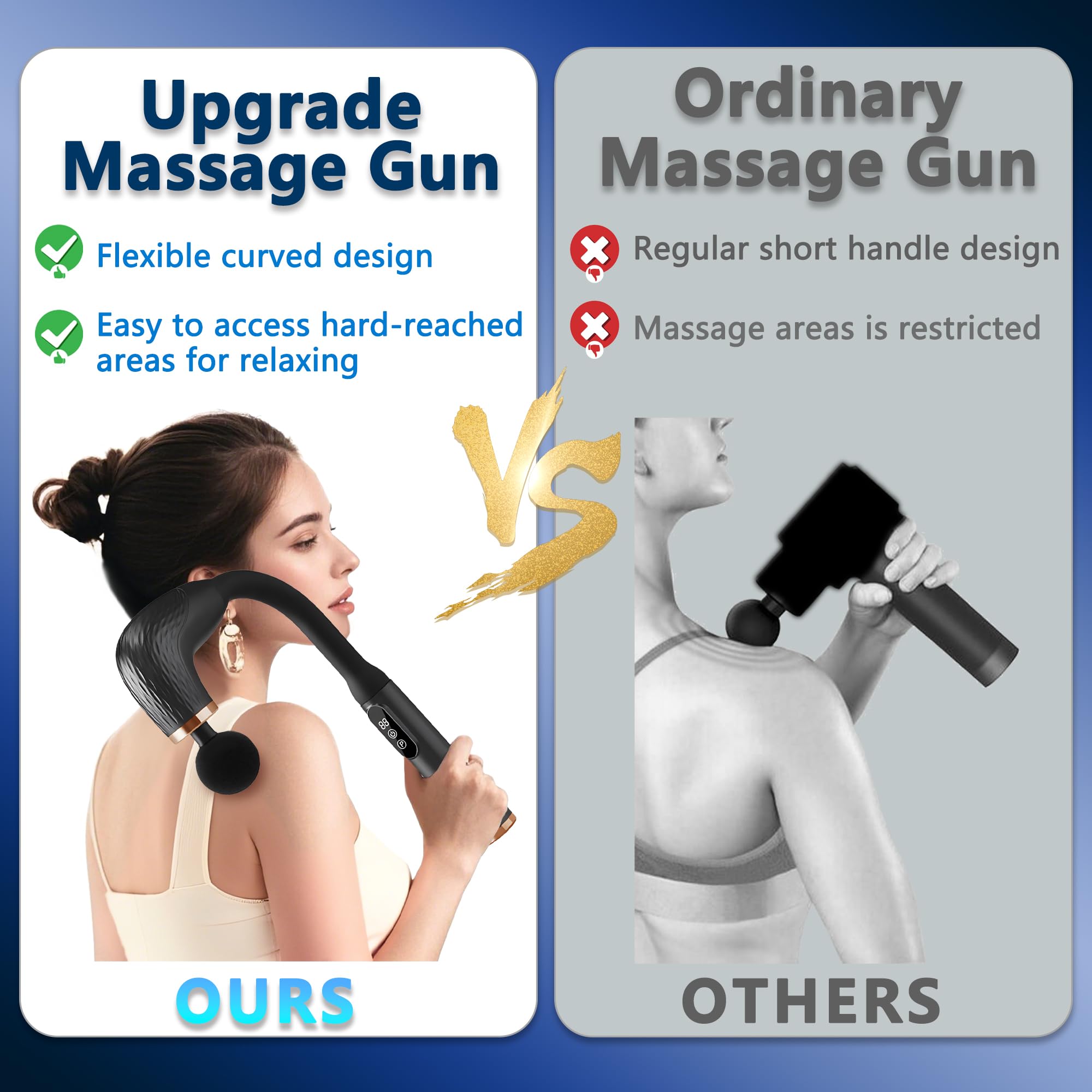 UFFAE massage gun performing deep tissue action for tight muscles relief.