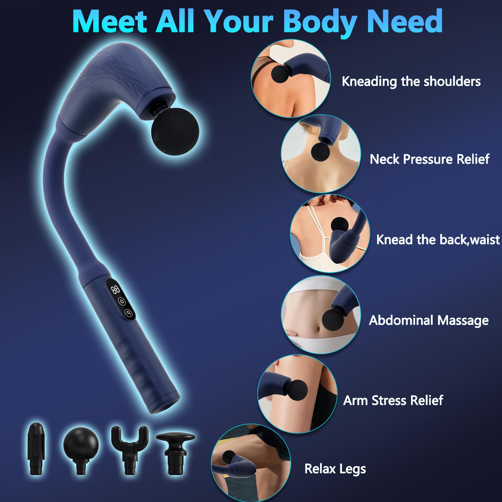 UFFAE massager runs quietly under 45 dB for peaceful at-home use.