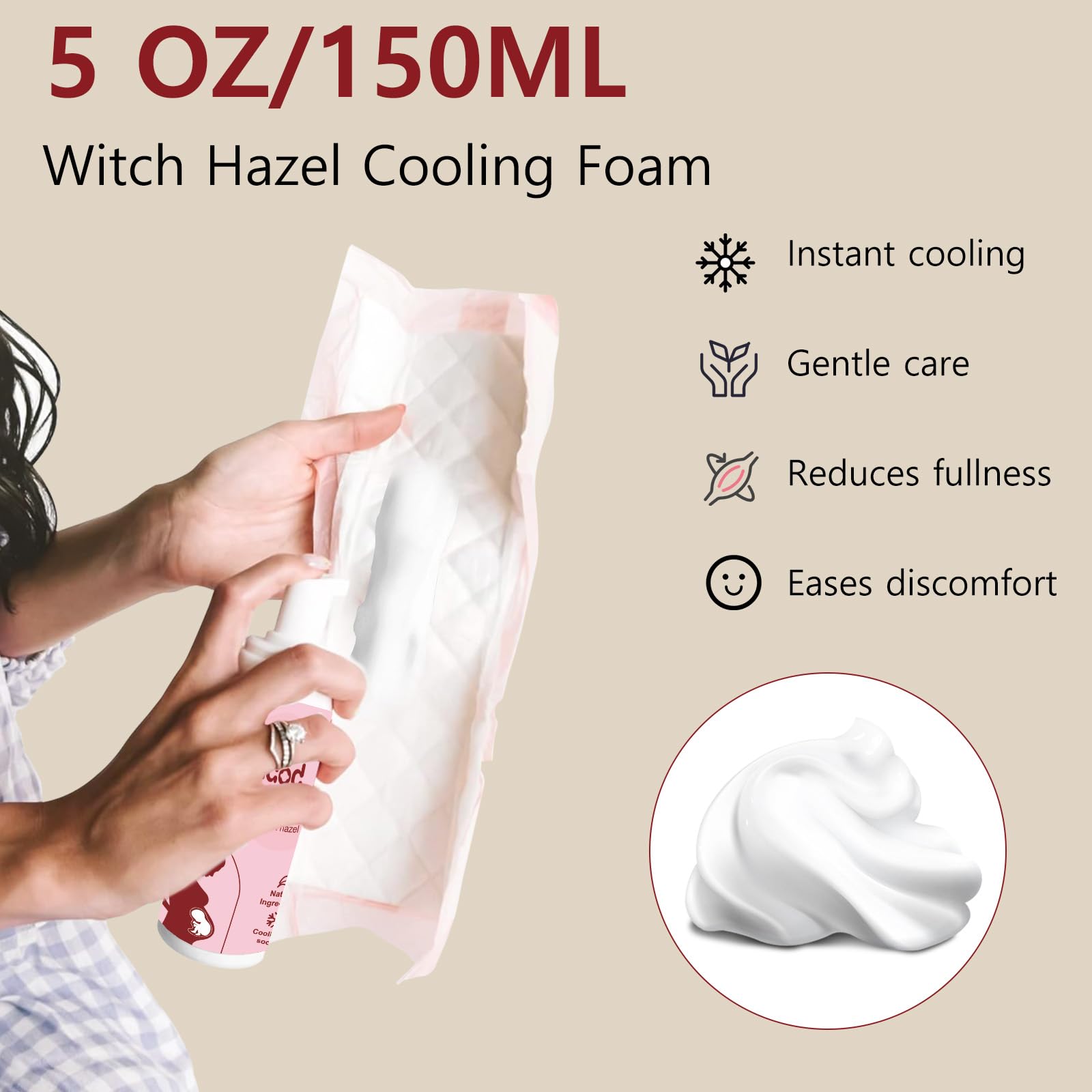 UHdod witch hazel cooling foam offers lightweight soothing after childbirth