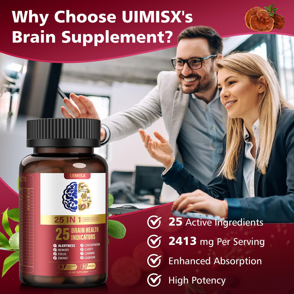 UIMISX ingredient icons showcase Alpha GPC, L-Tyrosine, and B vitamins.