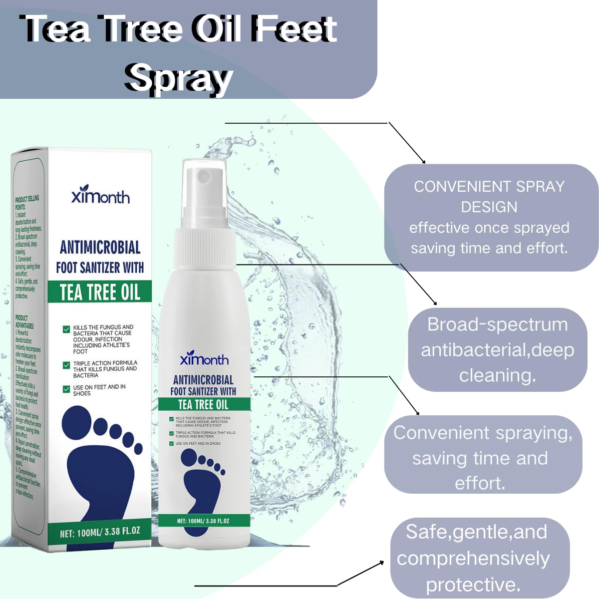 Uioecn Foot Spray used inside a shoe for fresh footwear