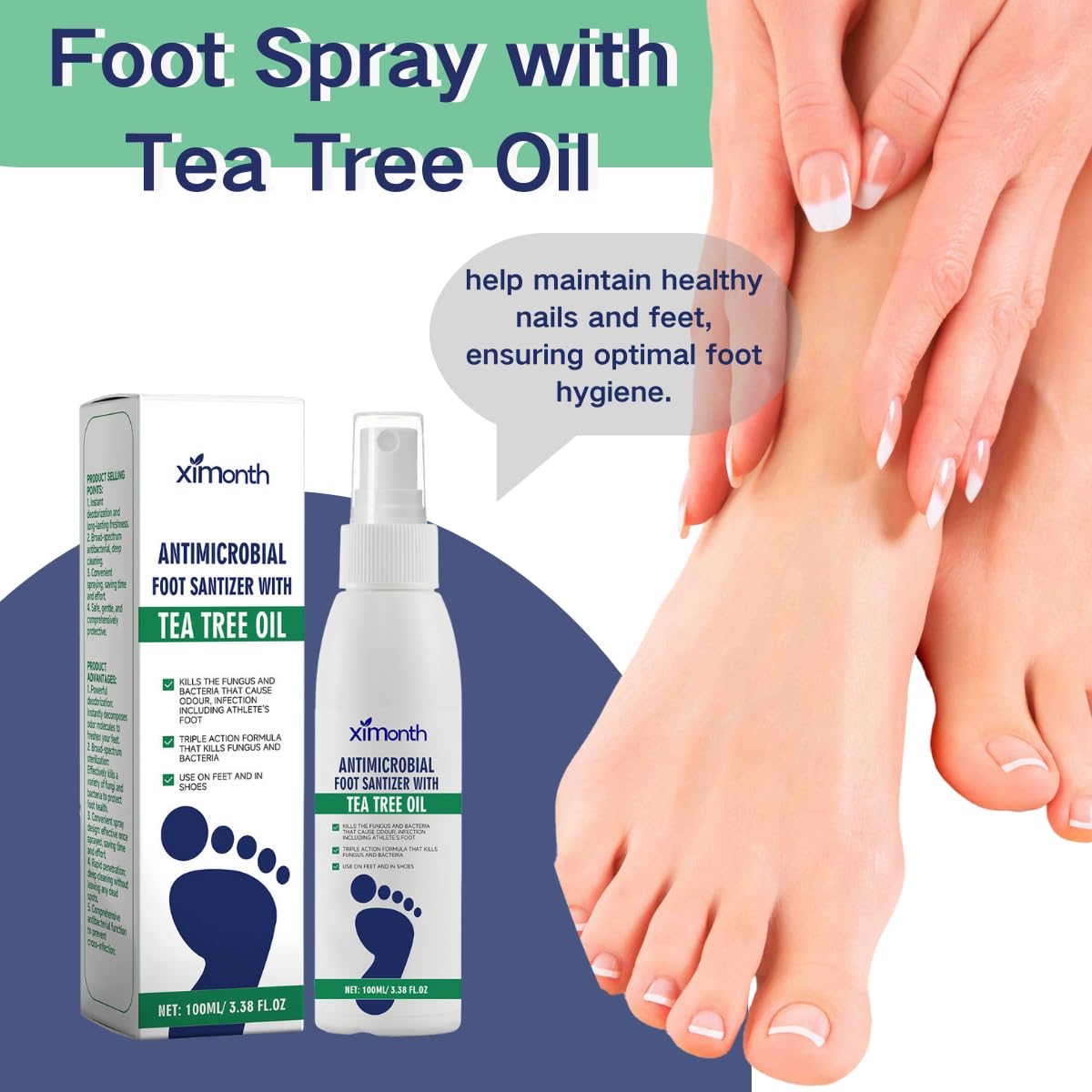 Uioecn Tea Tree Foot Spray showing easy spray-on application